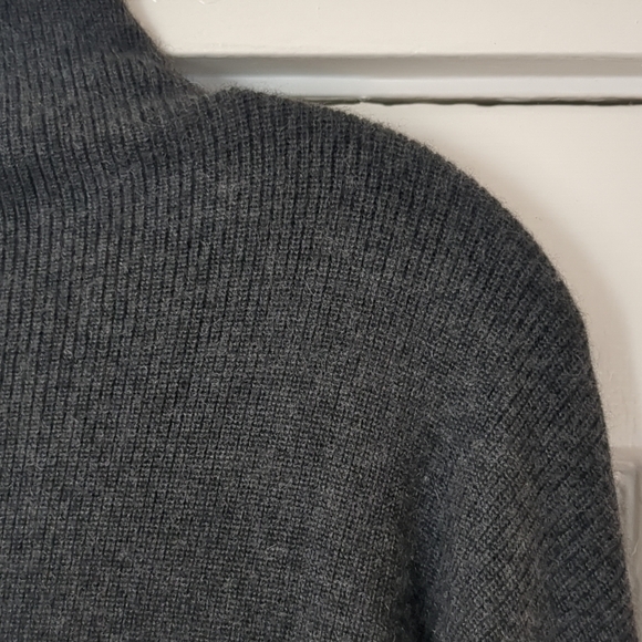 Dusan Cashmere Silk Sweater Mock Neck Pullover Large Gray Long Sleeve - Picture 5 of 11